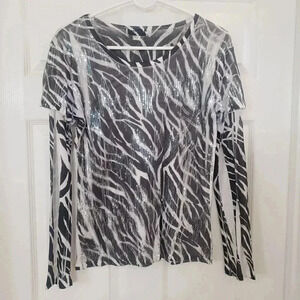 Passion-I Zebra Sequin Thermal Top